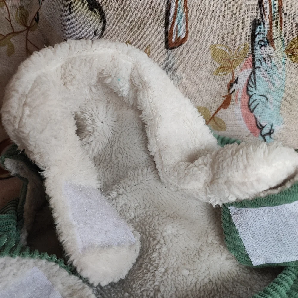Celery Sage Green Corduroy Dog Cream Teddy Lining Warm Winter Jacket Vest Small
